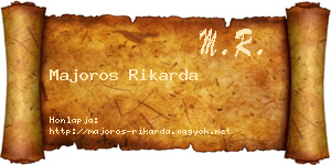 Majoros Rikarda névjegykártya